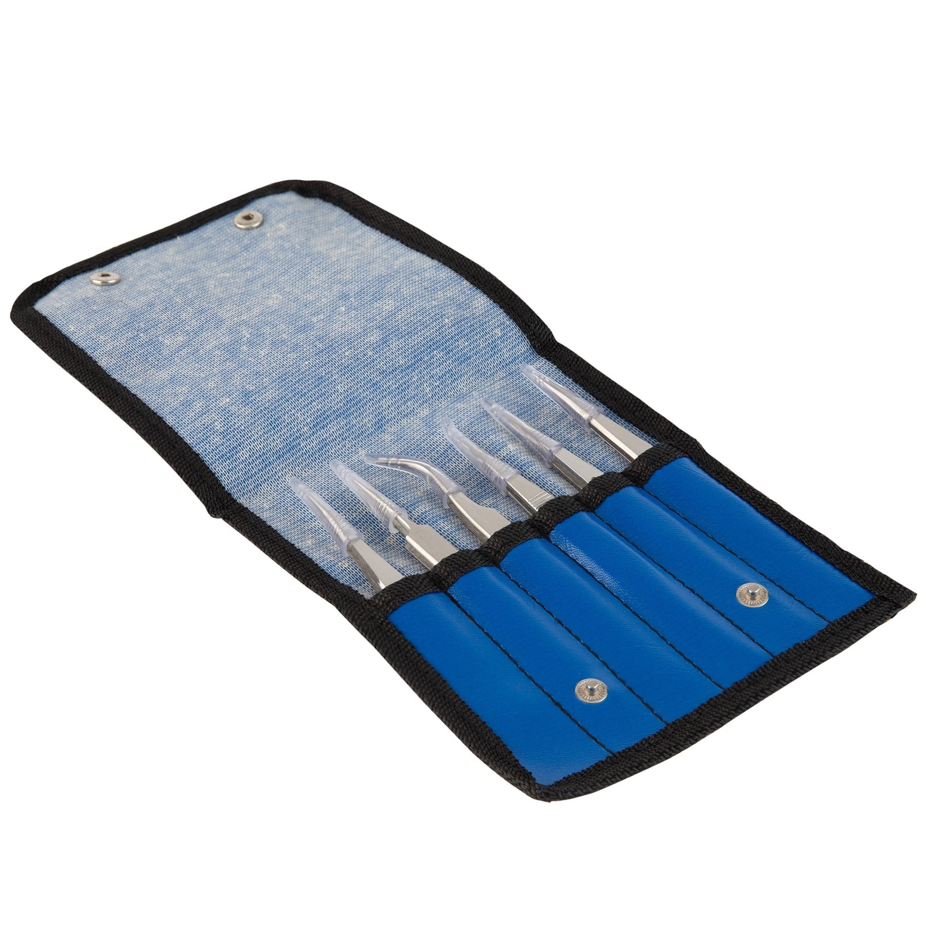 AmScope General Purpose Tweezers, 6 Piece Set in Vinyl Pouch