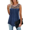 thumbnail image 3 of Birdeem Women Sleeveless Leopard Active Tank Tops Ruffle Loose Tunic Blouse Shirt Vest, 3 of 7