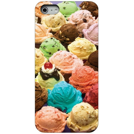 CUSTOM Black Hard Plastic Snap-On Case for Apple iPhone 5 / 5S / SE - Ice Cream Scoops