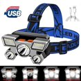 thumbnail image 2 of Graflsoa Lampe Frontale à DEL Rechargeable par USB avec 5 Lumières Vives, Luminosité Réglable pour Activités Extérieures, Matériau ABS Imperméable, Batterie 18650, Portée de 1000 m, Bleu, 2 of 6