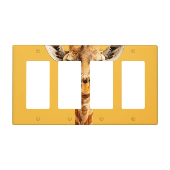 giraffe yellow Switch Cover Decorative Wall Plate / 4-Gang 4-Decor / Standard Size 4.5x8 in