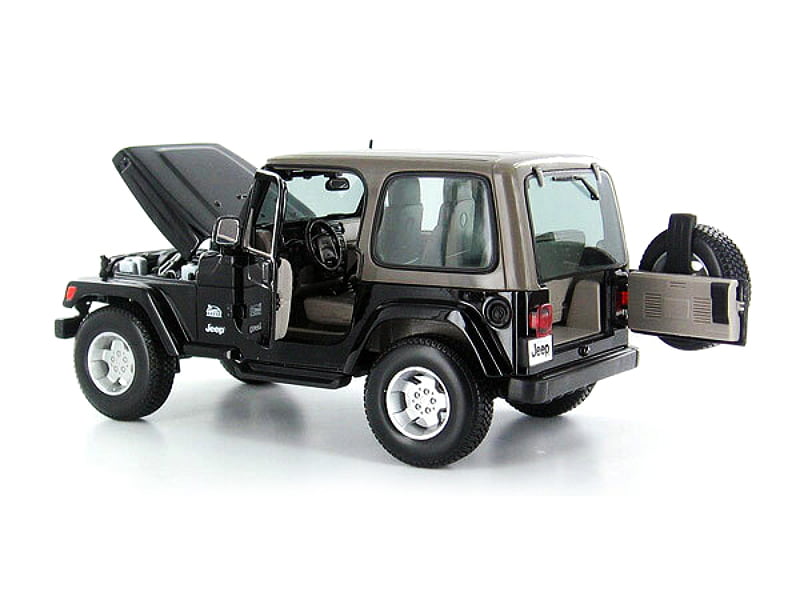 Jeep Wrangler Sahara Black Maisto 31662 1/18 Scale Diecast Model Toy Car 