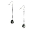 thumbnail image 2 of Delight Jewelry Silvertone Lime Leaves on Black Band Spinner - Silver-tone Long Sparkle Dangle French Earrings, 2 of 4