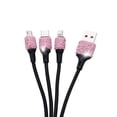 thumbnail image 3 of Cristal 3 en 1 cargador de carga rápido del cable USB para el tipo micro cable de carga del iPhone USB de C, 3 of 9