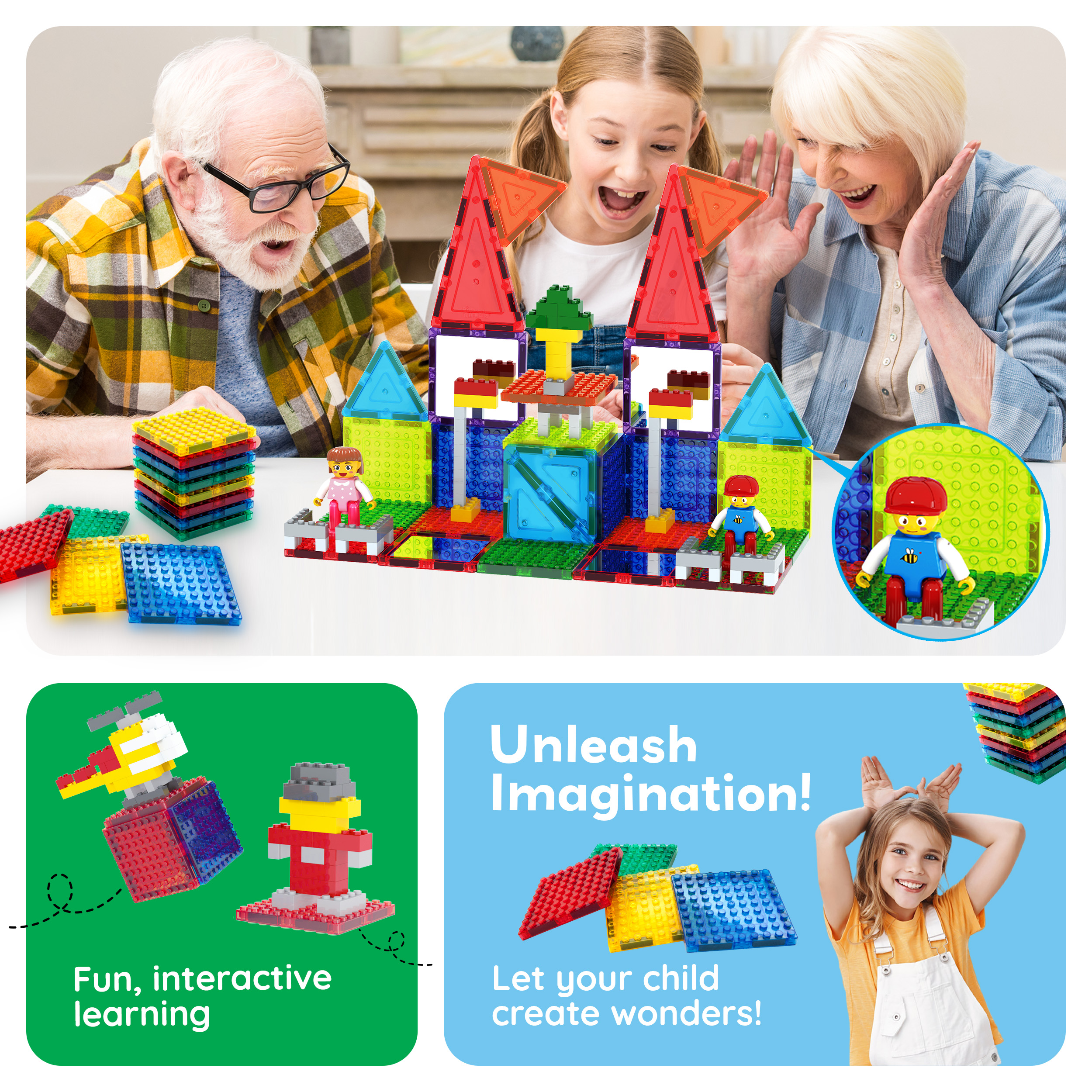PICASSO TILES Magnetic Brick Tiles Expansion Pack, 12 Pieces photo 5