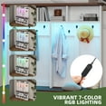thumbnail image 5 of Uforic Hall Tree with Coat Rack & Shoe Storage Bench, Farmhouse Farmhouse Entryway Storage Organizer with LED Light, White, 5 of 9