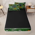 thumbnail image 4 of jejeloiu Black Cat Floral Zipper Twin Comforter Sets with Fitted Sheet and 2 Pillowcases Kids,Garden Kitten Print Zipper Bedding Set For Girls,Reversible,4-Piece, 4 of 7