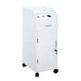thumbnail image 5 of Tcbosik Mobile Salon Cart with Locking Cabinet & Sliding Side Tray – Hair Stylist Rolling Storage Trolley with Tool Holders & 4 Removable ABS Drawers, White, 5 of 10