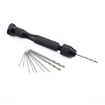 TABLZONE Black Hand Drill Bit Set 11 Pieces for Models, Hobby Tools, Crafts, Projects,