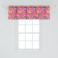 thumbnail image 2 of Ambesonne Floral Window Valance, 90's Style Retro Flair Art, 54" X 18", Hot Pink and Multicolor, 2 of 3