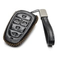 thumbnail image 2 of Vitodeco Leather Smart Key Fob Case Cover Protector Compatible with Tucson, Santa FE, Sonata, Nexo (2019 - 2024 Models) - 5-Button, Black, 2 of 5