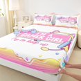 thumbnail image 3 of Manfei Gamer Girl Twin Sheet Sets,Gameing Game Gamepad Twin Fitted Sheet,Pink White Blue Flat Sheet For Kids Teens,Super Cozy Bedroom Decoration,3 Pieces, 3 of 7