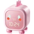 thumbnail image 1 of Reloj despertador para niños, lámpara de mesa de Color claro de día/noche, luz nocturna y recordatorio de música, visualización de la hora y temperatura ambiente, 1 of 1