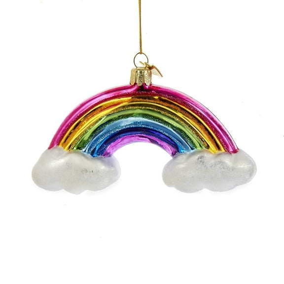 Kurt S. Adler Noble Gems Rainbow and Clouds Glass Christmas Ornament