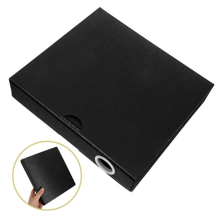Minkissy Black Binder Cover with Built-in Card Pockets for Protection from Dirt and Damage