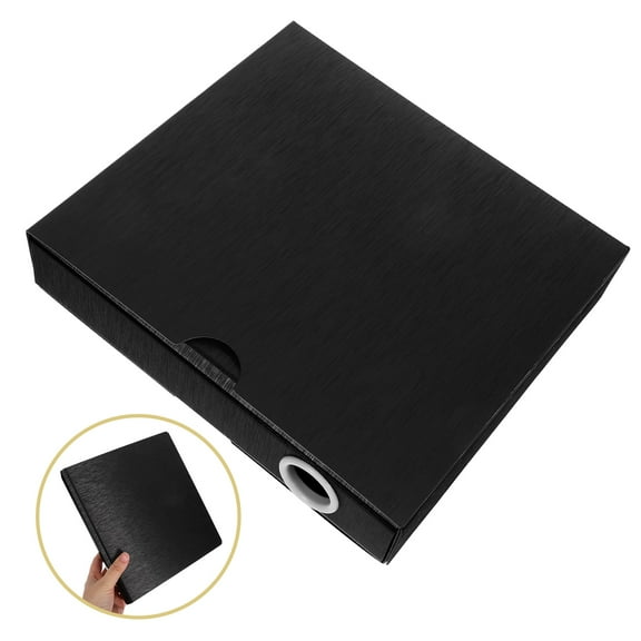 Minkissy Black Binder Cover with Built-in Card Pockets for Protection from Dirt and Damage