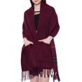 thumbnail image 1 of HSHDLDF Womens Reversible Tassel Scarf Open Front Winter Warm Shawls and Wraps Stylish Cape with Pockets, 1 of 7