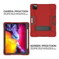 thumbnail image 3 of Dteck Case For iPad Pro 12.9" 5th Generation 2021,Shockproof Rubber Kickstand Case 3-Layer Protection Heavy Duty Cover for iPad Pro 12.9-inch 5th Gen 2021,Red+Black, 3 of 7