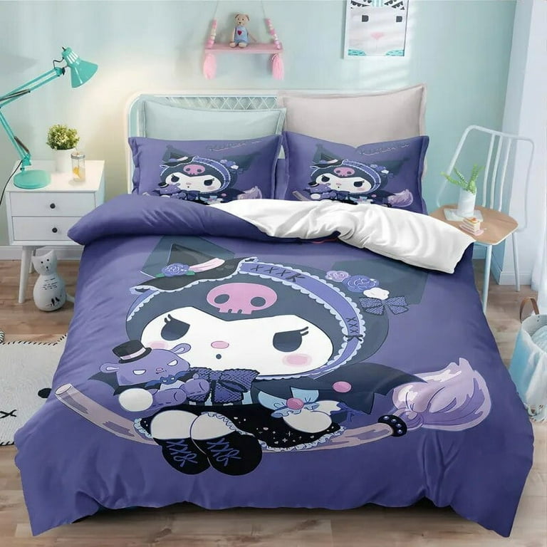 Sanrio Kuromi Bedding Set Cartoon Anime Kuromi Melody Quilt