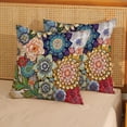 thumbnail image 2 of Boho Pillow Covers 18x18 Set of 2, Vintage Mandala Flowers Throw Pillows Spring Summer Ethnic Floral Decorations Bohemian Pillowcase Farmhouse Linen Decor Outdoor Cushion Case for Living Room, 2 of 5