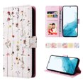 thumbnail image 1 of Compatible avec Samsung Galaxy S23 FE 5G Étui Rétro Fleur Dorée en Cuir PU Blocage RFID Portefeuille, 1 of 5