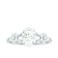 thumbnail image 4 of Rosec Jewels Moissanite Oval Engagement Ring with Flower - 6X8 mm Oval Ring for Women - 1 Ct - D-VS1 Grade Certified, 14K White Gold, US 11.50, 4 of 8