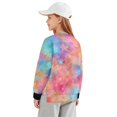 thumbnail image 2 of Xoenoiee Star Tie Dye Print Girls Casual Crewneck Sweatshirts 2025 Spring Fall Clothes Long Sleeve Side Slit Workout Fleece Pullover Tops, Size 11-12 Years, 2 of 7