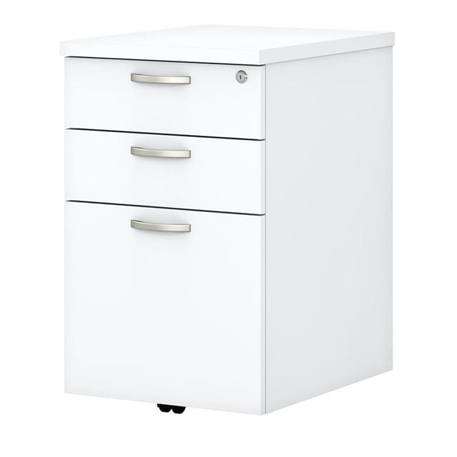 Pemberly Row 3 Drawer Mobile File Cabinet in Pure White - Engineered Wood