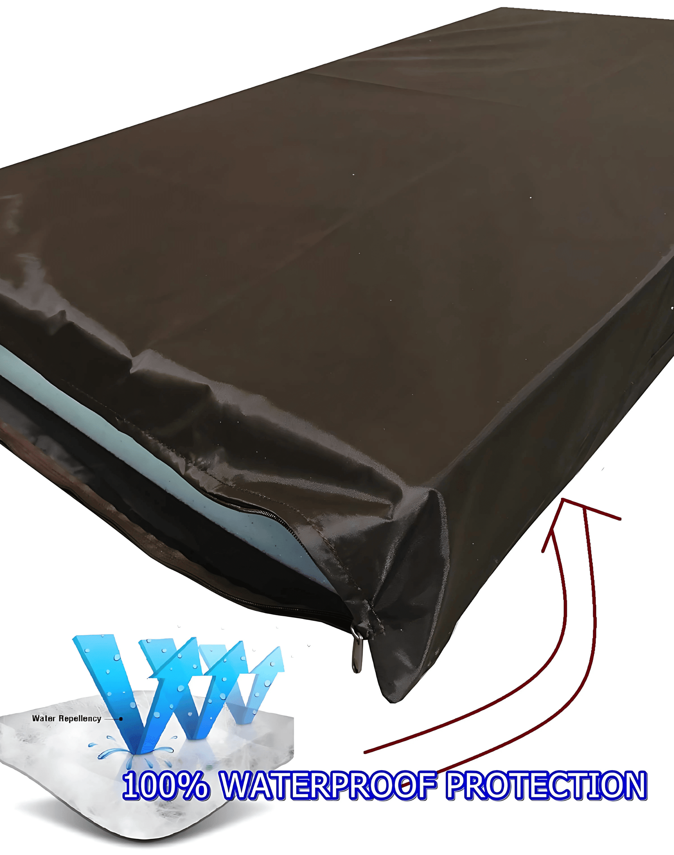 Dogbed4less Jumbo Orthopedic Memory Foam Dog Bed, Blue Nylon Cover with Waterproof Liner