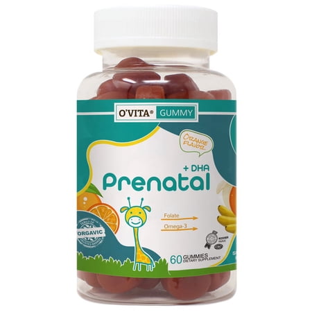 O Vita Gummy Kosher Prenatal Multi Vitamin with Omega-3 + DHA - Orange Flavor - 60 Gummies