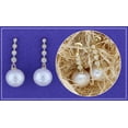 thumbnail image 3 of Dazzlingrock Collection Round 10mm Cultured Freshwater Pearl & 0.21 CT White Diamond Each Graduating Dangle Drop Screw Back Earrings for Women in 18K Yellow Gold, 3 of 6
