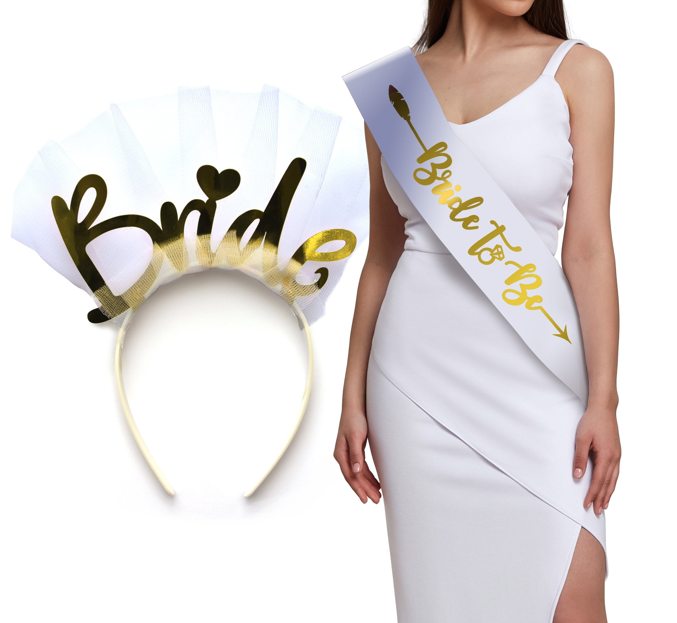 Bride To Be Gold Tiara With Veil 
