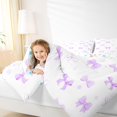 thumbnail image 3 of spefrowx Cute Polka Dot Bow Queen Comforter Set for Teens, Purple Cartoon Ribbon Comforter Sets Queen, Stars Reversible, 3-Piece, 1 Comforter and 2 Pillowcases, 3 of 6