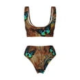 thumbnail image 5 of Daiia Vintage Butterfly Green Women's Bikini Set Two Piece Swimsuit High Waisted Bikini Adjustable Straps Bikini Perfect for Beach, Pool, and Summer Vacation-Medium, 5 of 9