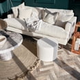 thumbnail image 3 of Beautiful Boucle Pouf Ottoman and Foot Rest - Elevate Your Living Room Decor with Lightweight Comfort and Charm - A Round Modern Foam Filled Foot Stool Perfect to Rest Your Feet, 3 of 4