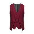 thumbnail image 5 of Yaoyar Mens Suit Vest Formal Slim Fit V-Neck Dress solid color pocketed retro single-breasted fake two-piece suit vest for Suit or Tuxedo Wedding Business, 5 of 8