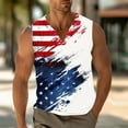 thumbnail image 2 of Miqool Men's American Flag Tank Tops Sleeveless Buttons V Neck Muscle Shirts Gym Workout Fitness Bodybuilding Tee Shirts, 2 of 5