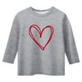thumbnail image 4 of Bjutir Toddler Girls Tops Valentines Day Print Fashion Crew Neck 3/4 Quarter Sleeve Casual T Shirt Top Girl T-Shirts Grey Size 11-12 Years, 4 of 4
