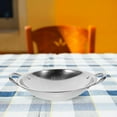 thumbnail image 1 of OUNONA Wok Pan Stainless Steel with Glass Lid for Home Kitchen Cooking 1Set, 1 of 4