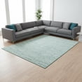 thumbnail image 2 of HomeRoots 666360 8 x 10 ft. Turquoise Gray & Ivory Striped Washable Machine Made Rectangle Area Rug with UV Protection, 2 of 6