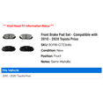 thumbnail image 2 of Front Brake Pad Set - Compatible with 2010 - 2020 Toyota Prius 2011 2012 2013 2014 2015 2016 2017 2018 2019, 2 of 2