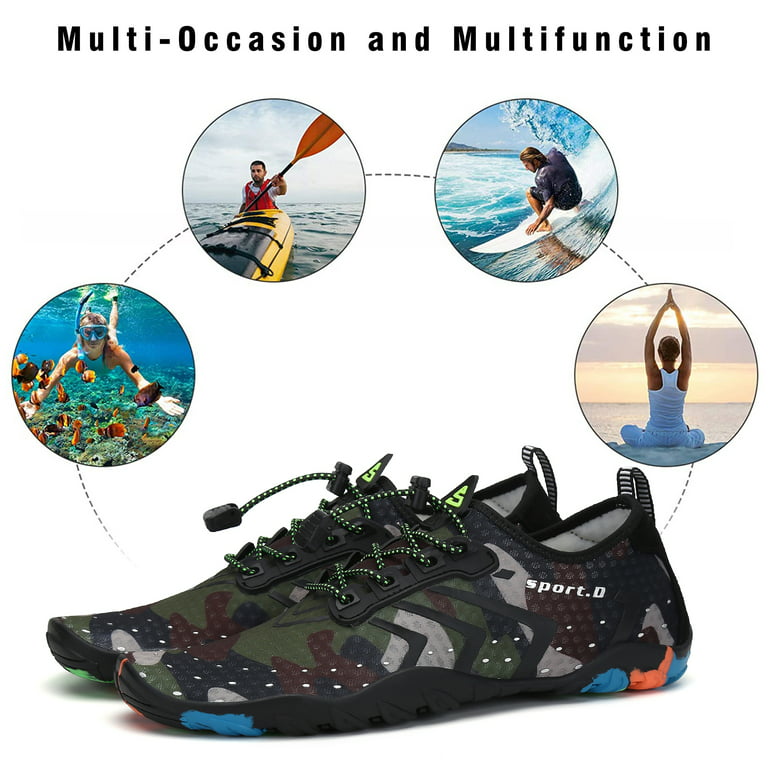 SAGUARO Mens Womens Water Sports Shoes Quick Dry Barefoot for Swimming Surf  Beach Yoga Green 