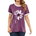 thumbnail image 3 of ZXSXSY Women Floral Printed Round Neck Short Sleeves Top, 3 of 6