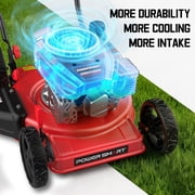 PowerSmart 144cc 18 Gas Push Lawn Mower, Steel Deck, 5-Position Height Adjustment