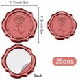thumbnail image 2 of 25Pcs Adhesive Wax Seal Stickers Envelope Seal Decoration For Craft Scrapbook DIY Gift Flower 30mm, 2 of 6