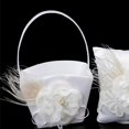 thumbnail image 1 of Cesta de niña de flores de boda de estilo europeo, símbolo romántico de mango de perla para adorno de de de Blanco Macarena Cesta floral de boda, 1 of 8
