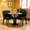 Black + Faux Leather + Synthetic Wood, variant on AUU Set of 2 Side Chairs – Chenille Fabric Upholstery with Wood Frame for Dining or Living Room