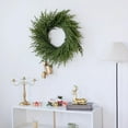 thumbnail image 5 of BOPORO 24" Norfolk Pine Wreath for Front Door, Artificial Christmas Wreath Faux Pine Green Wreath for Wall Windows Mantle Outdoor Outside Christmas Decoration, 5 of 6