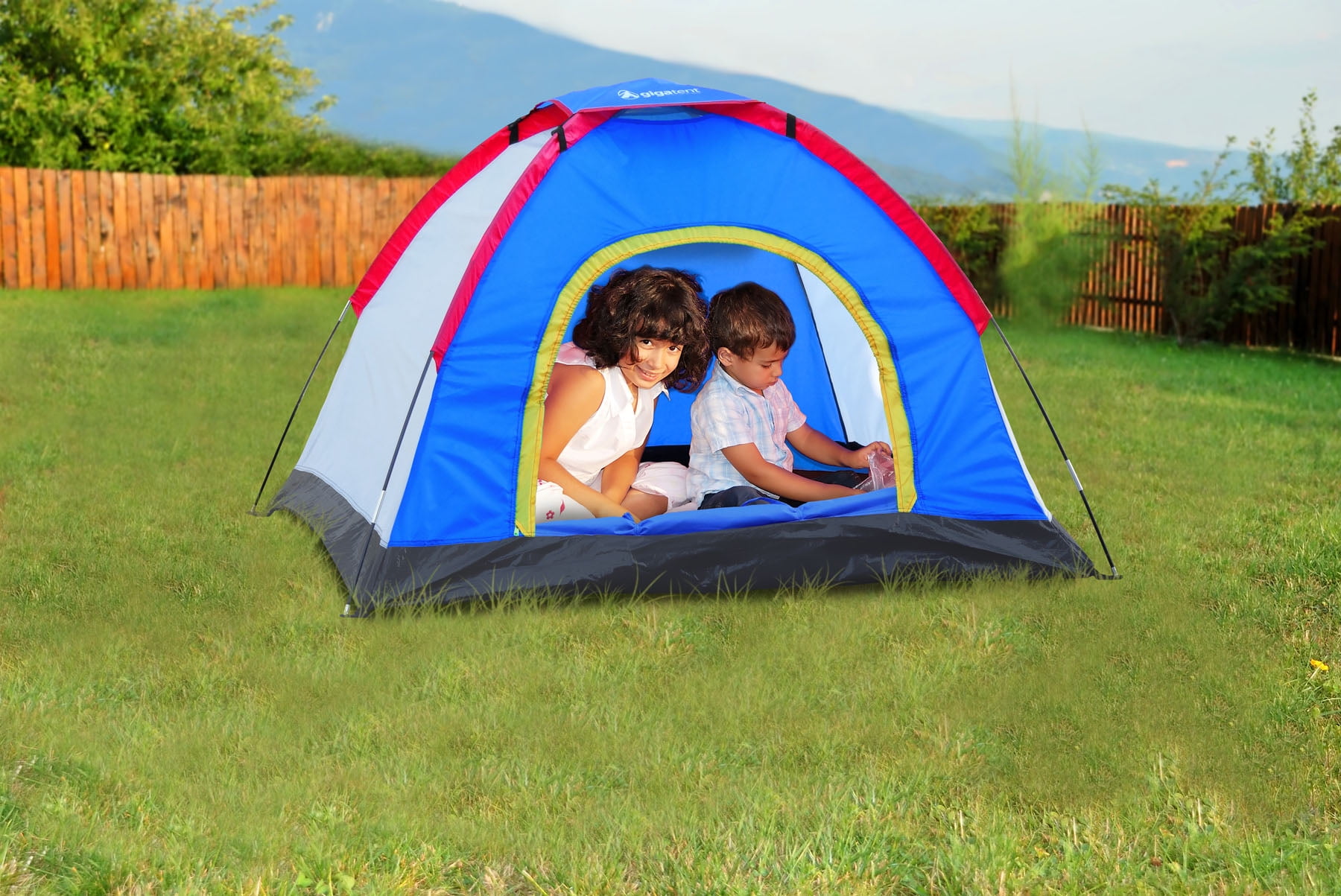 GigaTent 6′ X 5′ 2 Person Kids Dome Tent Removal Fly Easy Set Up