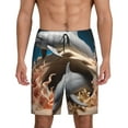 thumbnail image 3 of Lsque Coral Fish Dolphin Mens Sleep Pajama Shorts,Short Pajama Pants, Cotton Ultra-Soft Knit-Large, 3 of 9